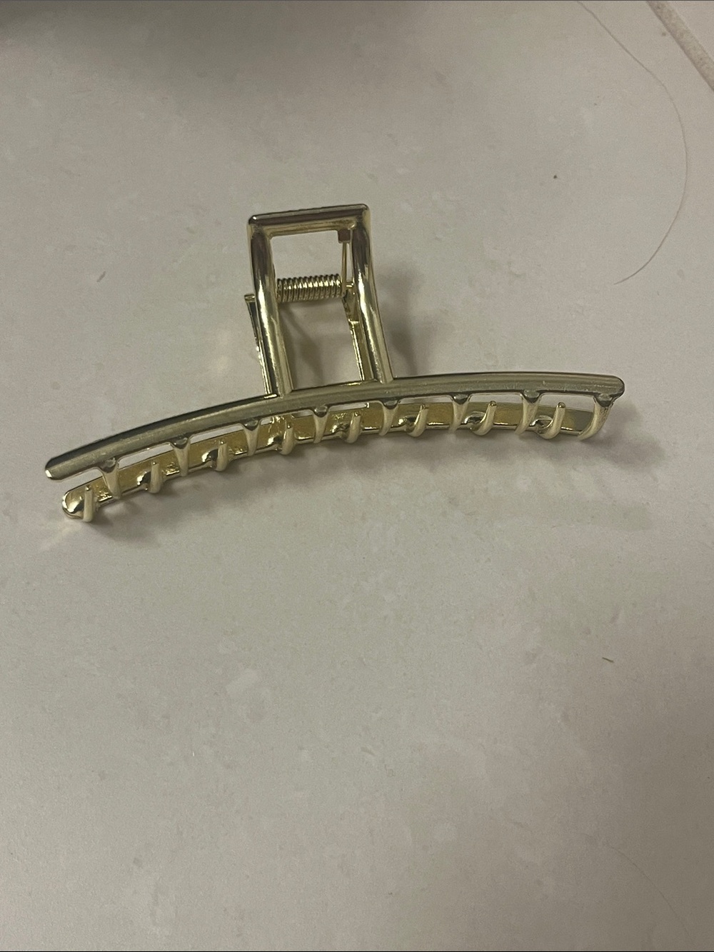 Gold Metal Hair Claw Clip - Large Curved Design